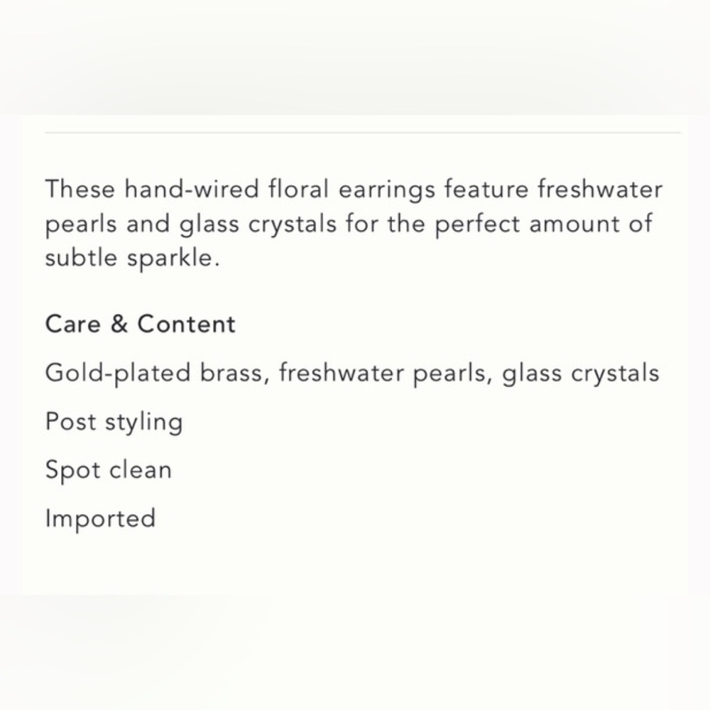 Anthropologie Twigs & Honey Freshwater Pearl and Crystal Cluster Earrings - Picture 8 of 8